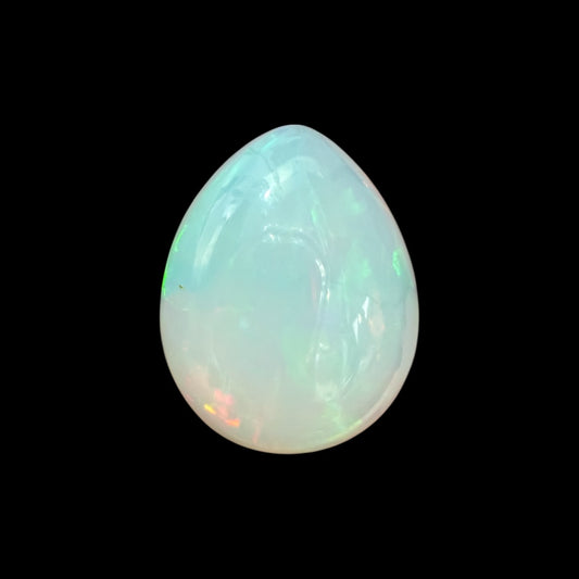 Natural White Ethiopian Opal Stone 14.29 Carats Pear Cabochon Shape 20.6 x 16.5 x 8.8 mm