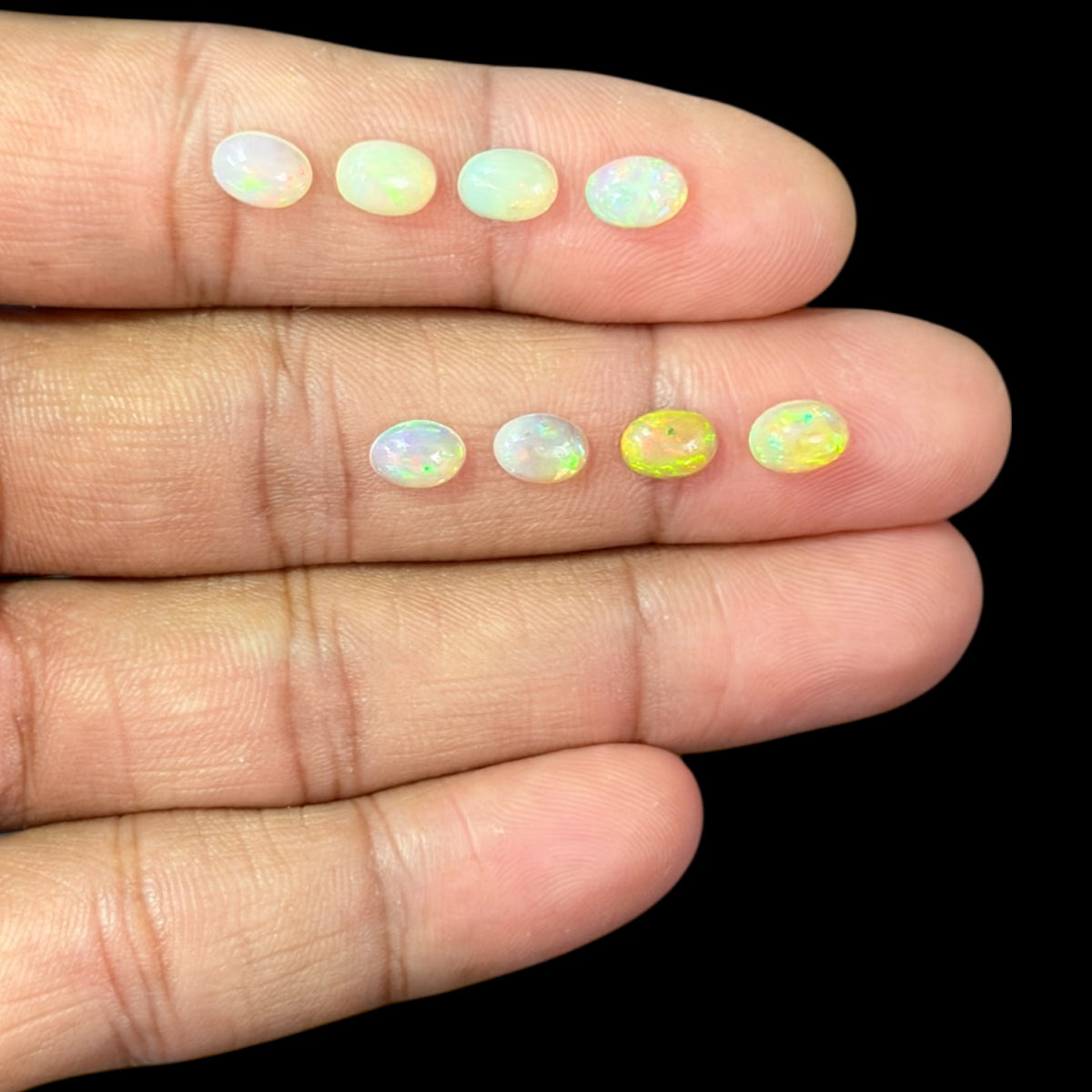 Natural White Ethiopian Opal Stone 14.79 Carats Oval Cabochon Shape 7 x 5 mm