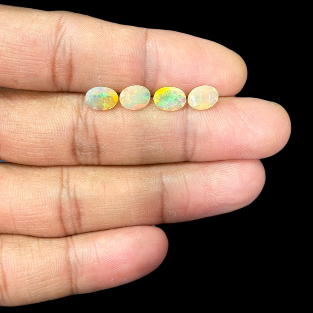 Natural White Ethiopian Opal Stone 15.11 Carats Oval Cabochon Shape 8 x 5 mm