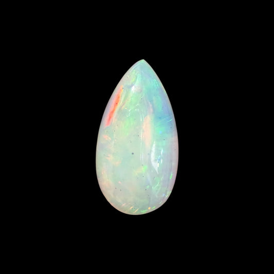 Natural White Ethiopian Opal Stone 14.97 Carats Pear Cabochon Shape 26.2 x 14.1 x 8 mm
