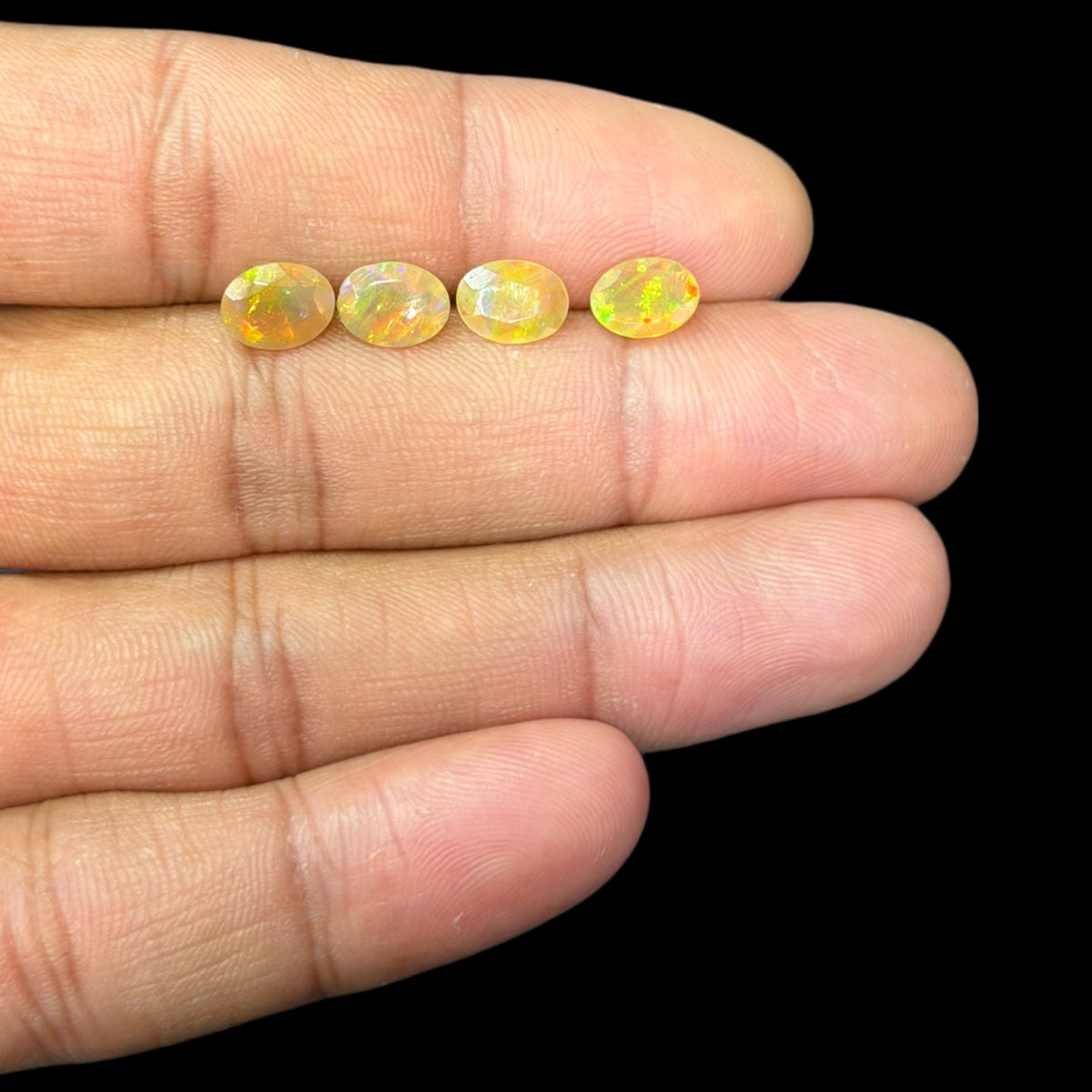 Natural White Ethiopian Opal Stone 17.22 Carats Oval Cabochon Shape 8 x 6 mm