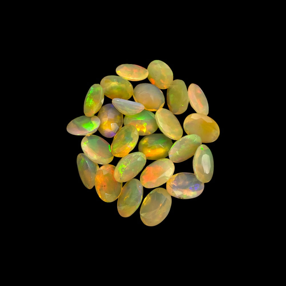 Natural White Ethiopian Opal Stone 18.26 Carats Oval Cabochon Shape 8 x 6 mm