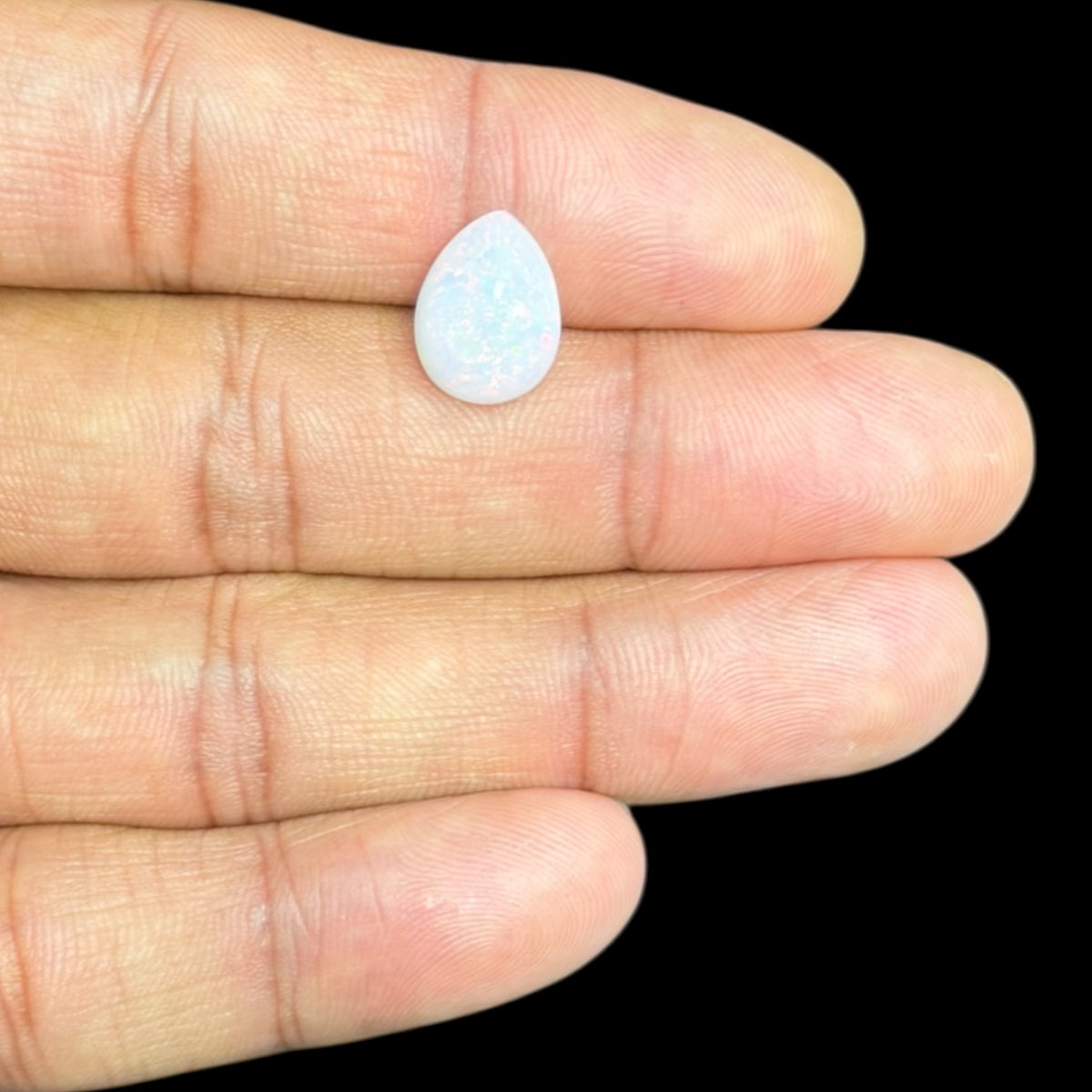 Natural White Ethiopian Opal Stone 2.24 Carats Pear Cabochon Shape 12.9 x 9.8 x 3.7 mm