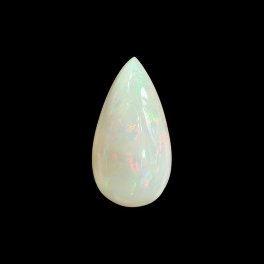 Natural White Ethiopian Opal Stone 20.23 Carats Pear Cabochon Shape 26 x 14.4 x 10.4 mm