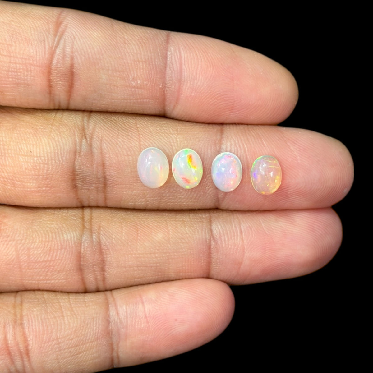 Natural White Ethiopian Opal Stone 23.75 Carats Oval Cabochon Shape 8 x 6 mm