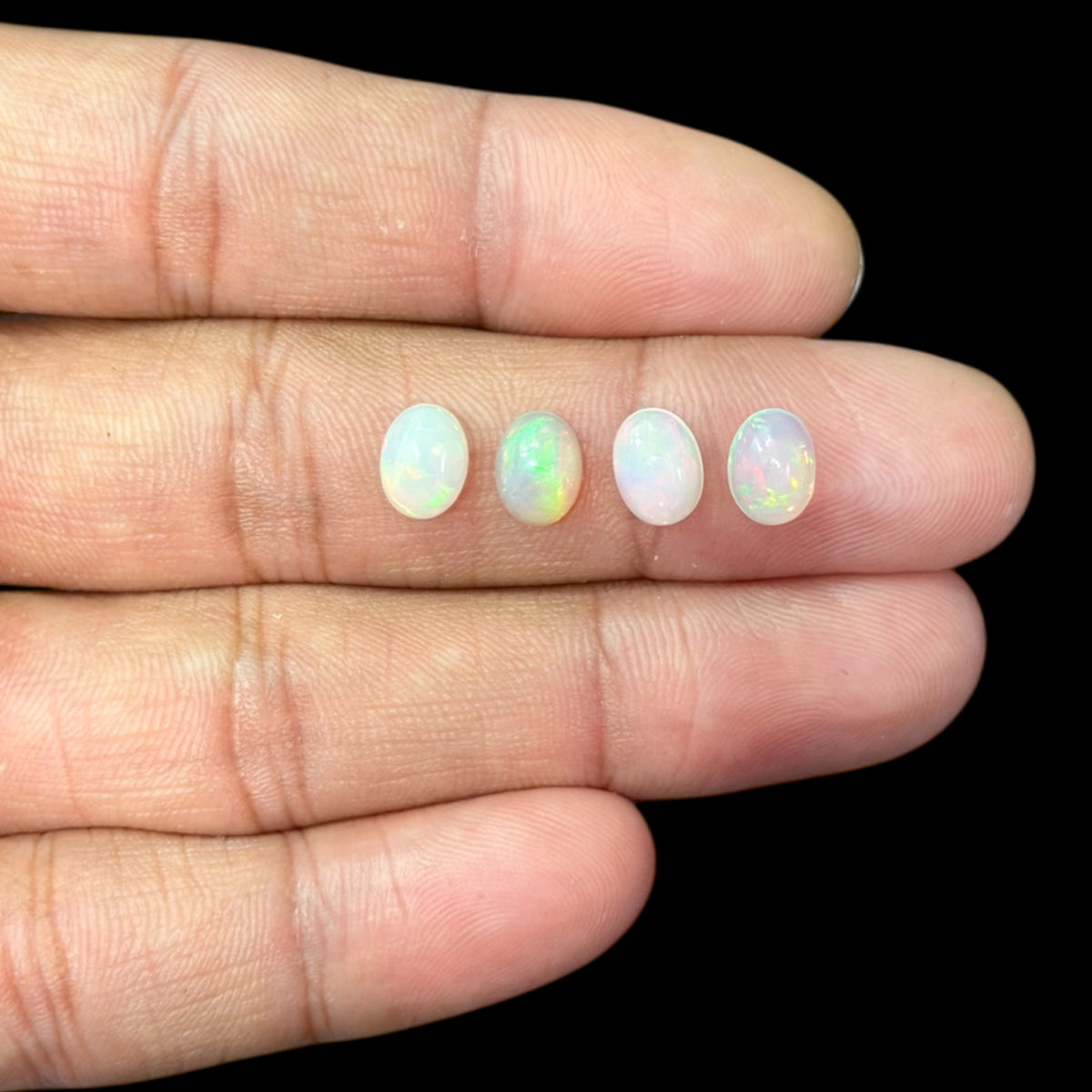 Natural White Ethiopian Opal Stone 23.85 Carats Oval Cabochon Shape 8 x 6 mm