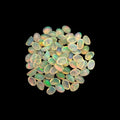 Natural White Ethiopian Opal Stone 24.29 Carats Oval Cabochon Shape 6 x 4 mm