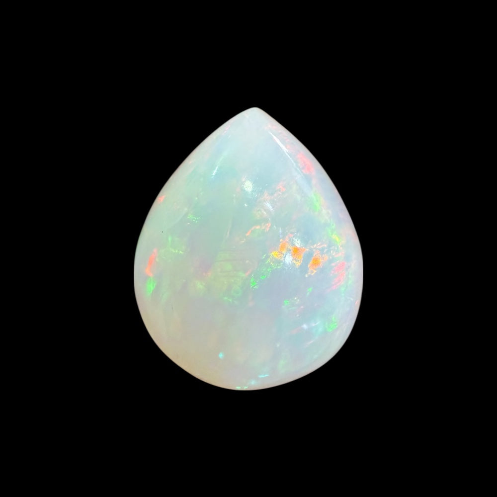 Natural White Ethiopian Opal Stone 24.41 Carats Pear Cabochon Shape 23.9 x 19.7 x 9.7 mm