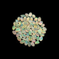 Natural White Ethiopian Opal Stone 25.22 Carats Oval Cabochon Shape 6 x 4 mm