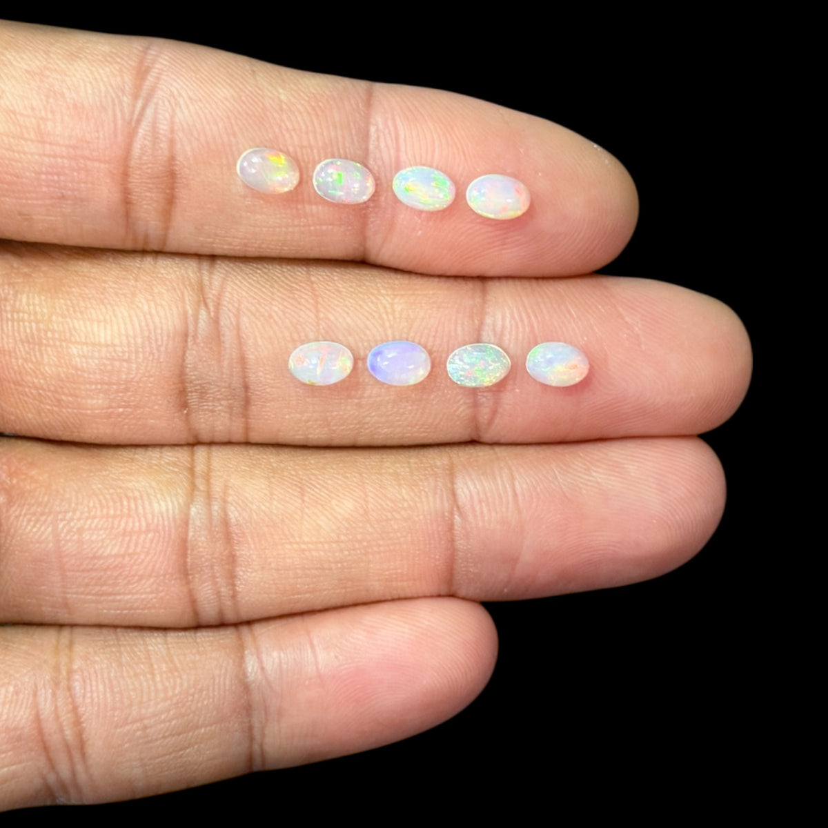 Natural White Ethiopian Opal Stone 28.68 Carats Oval Cabochon Shape 6 x 4 mm