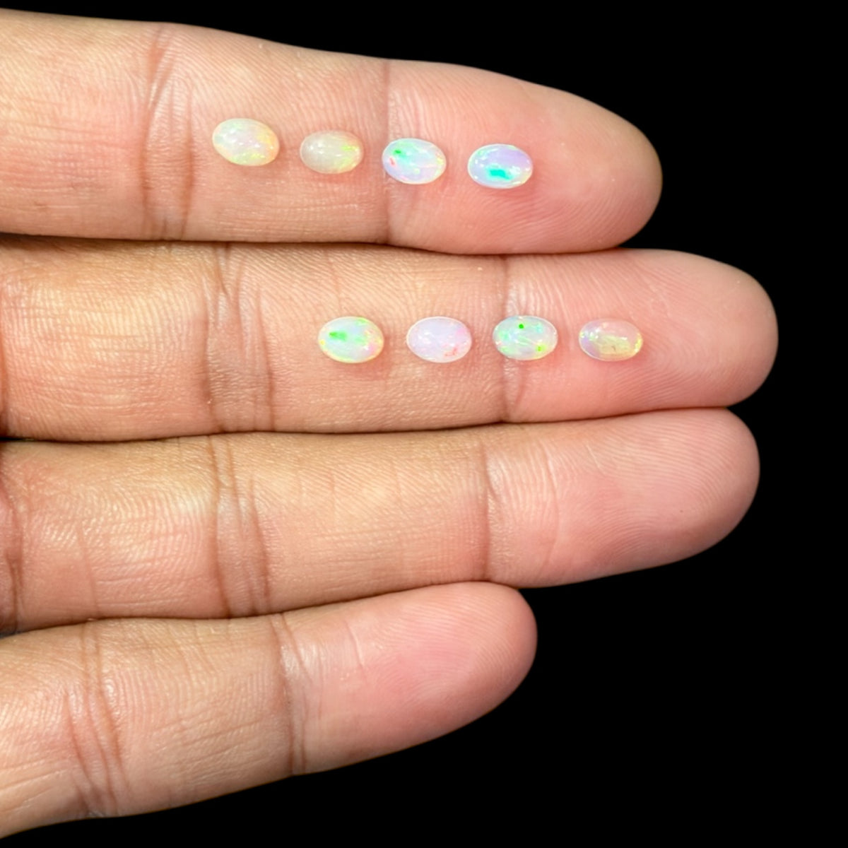 Natural White Ethiopian Opal Stone 28.81 Carats Oval Cabochon Shape 6 x 4 mm