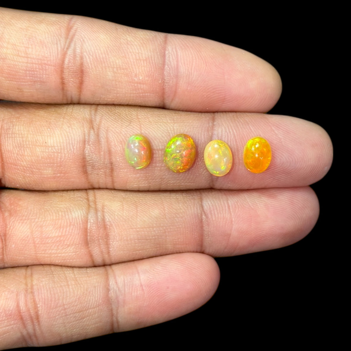 Natural White Ethiopian Opal Stone 33.25 Carats Oval Cabochon Shape 8 x 6 mm  