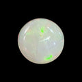 Natural White Ethiopian Opal Stone 4.22 Carats Round Cabochon Shape Size 14.8 mm 