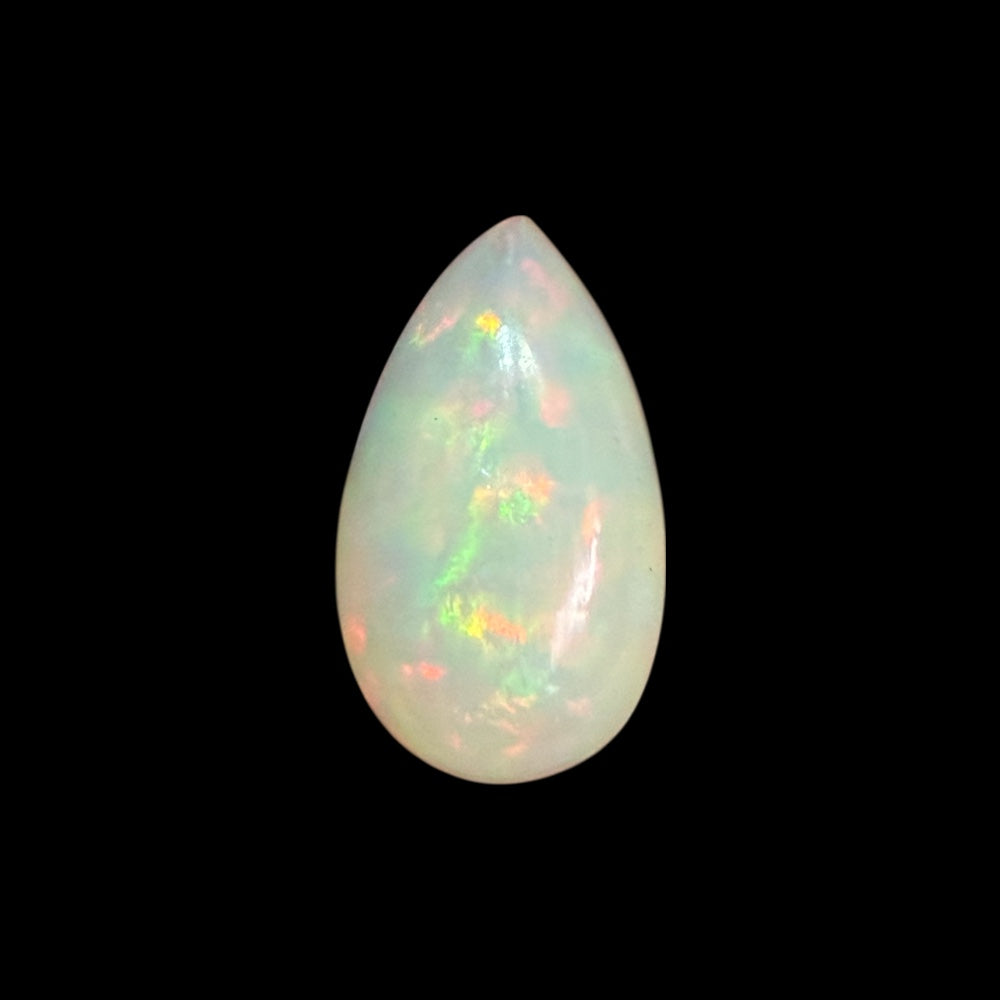 Natural White Ethiopian Opal Stone 6.25 Carats Pear Cabochon Shape 16.7 x 9.7 x 7.7 mm