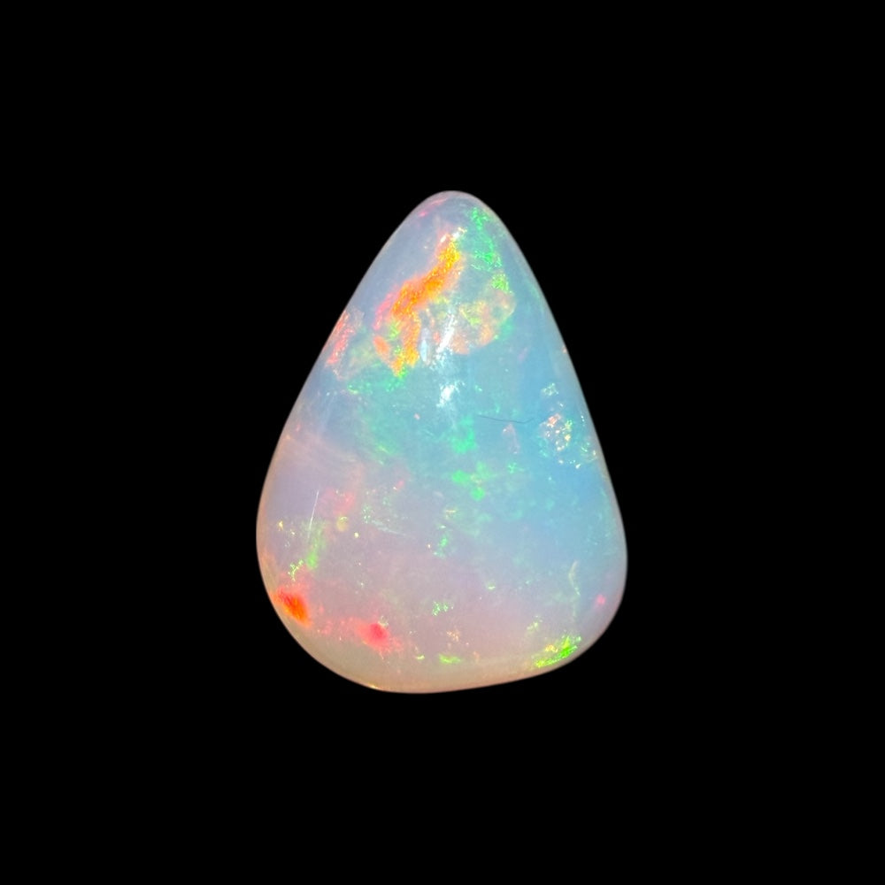 Natural White Ethiopian Opal Stone 8.53 Carats Pear Cabochon Shape 18.6 x 13.6 x 7.2 mm