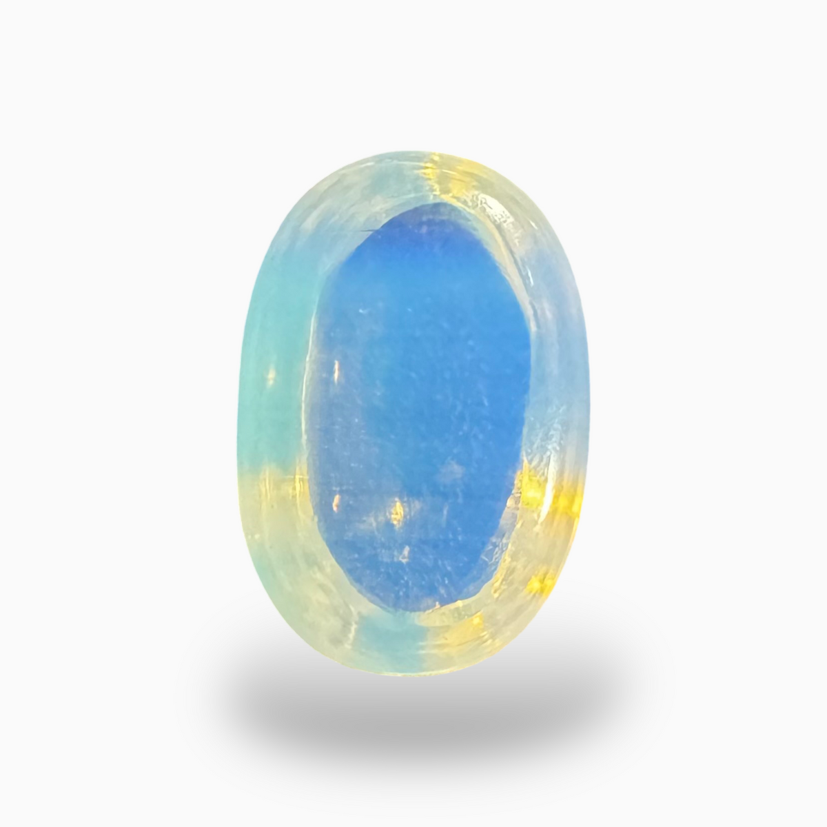 Natural White Ethopian Opal 8.59 carat 15.5x10.5mm