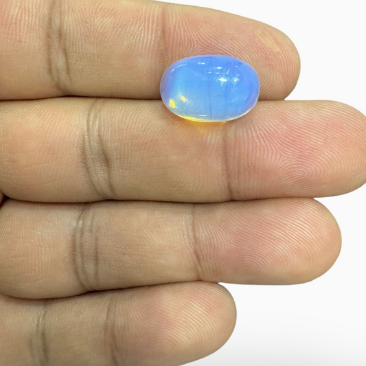 Natural White Ethopian Opal 8.59 carat 15.5x10.5mm