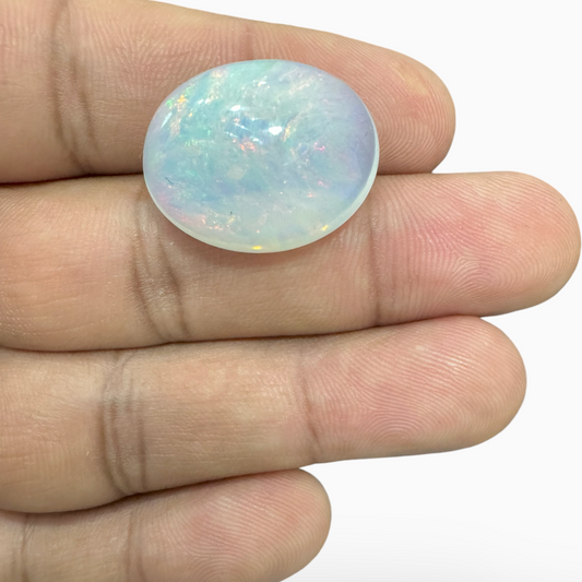 Natural White Opal Stone From Ethopia 21.6 Carats 22x19mm