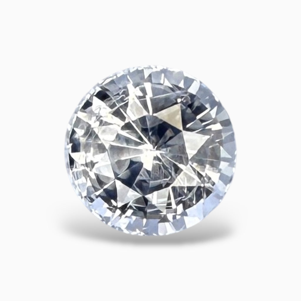 Natural White Sapphire in Round Shape 5.15 Carats 9.21x9.31x7.17mm Size From Sri Lanka