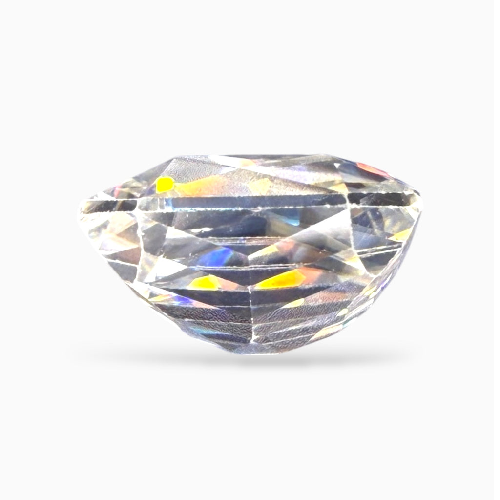 Natural White Zircon Stone Emerald Cut 5.10 Carats