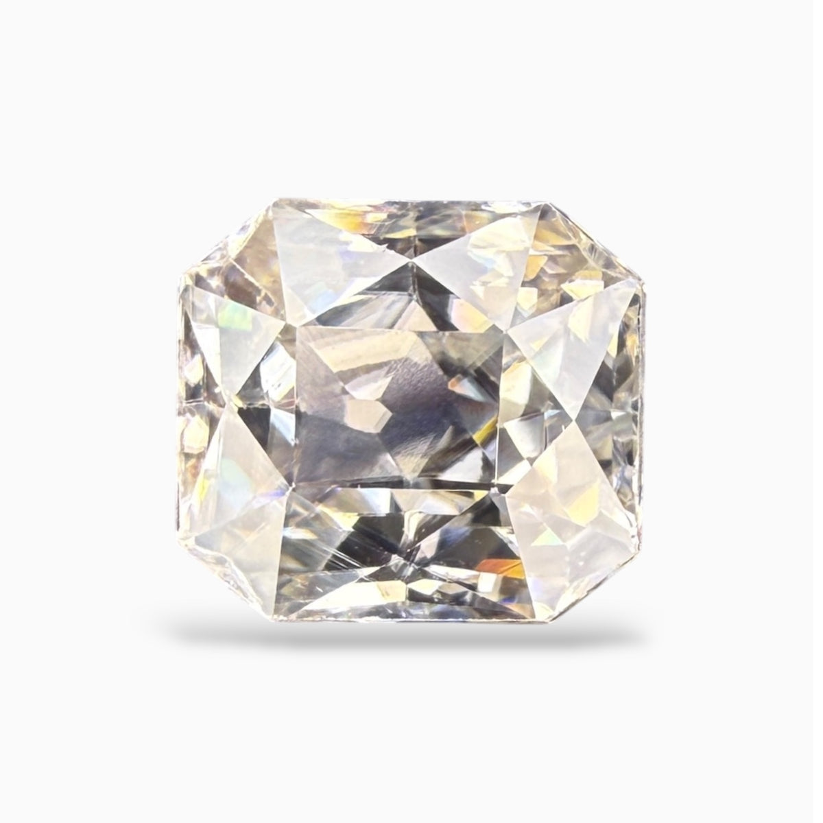 Natural White Zircon Stone Emerald Cut 5.10 Carats