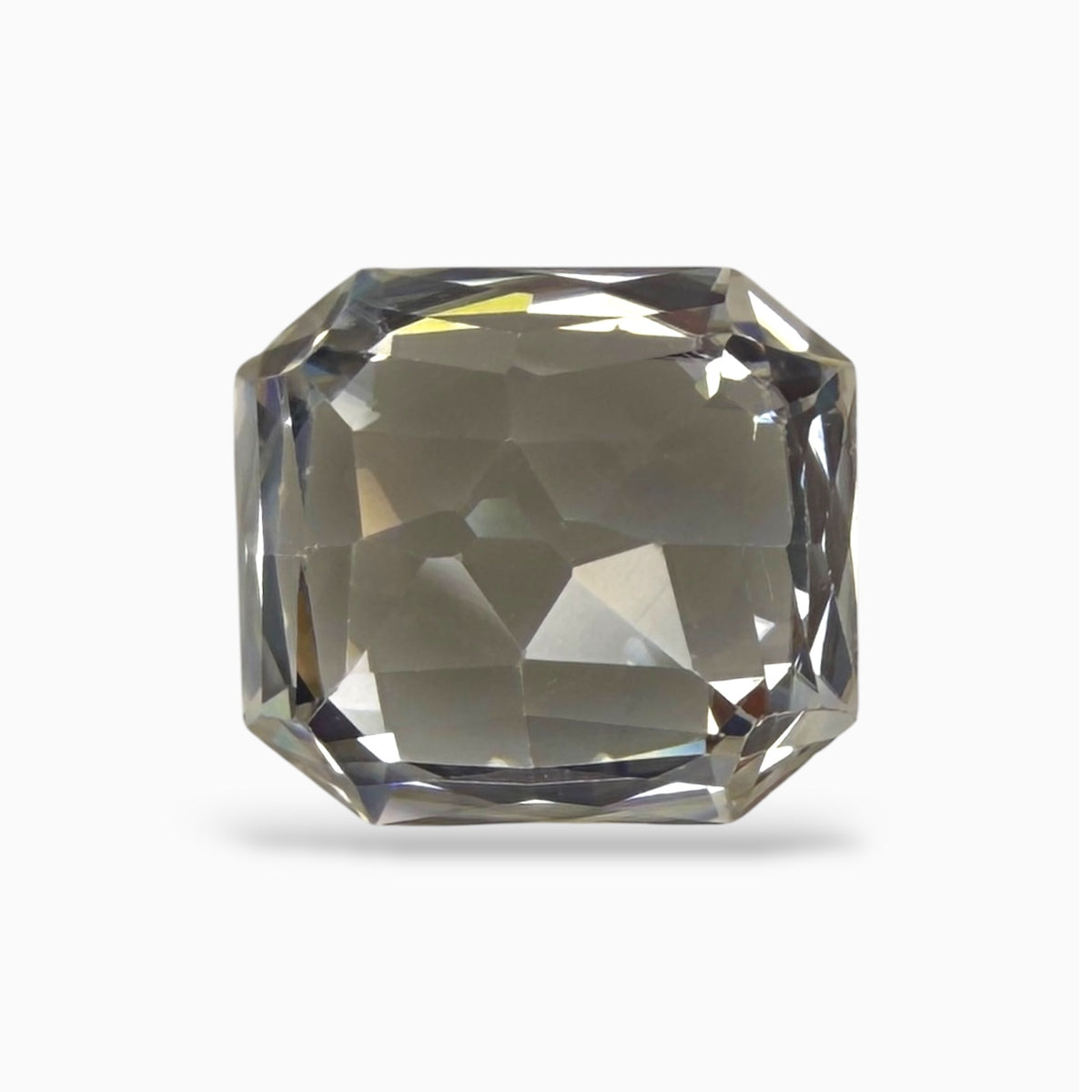 Natural White Zircon Stone Emerald Cut 5.10 Carats