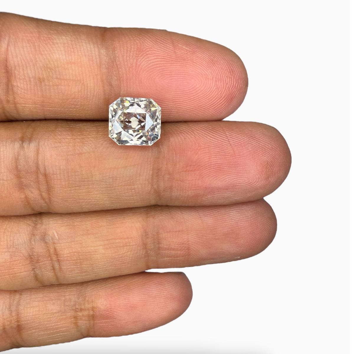 Natural White Zircon Stone Emerald Cut 5.10 Carats