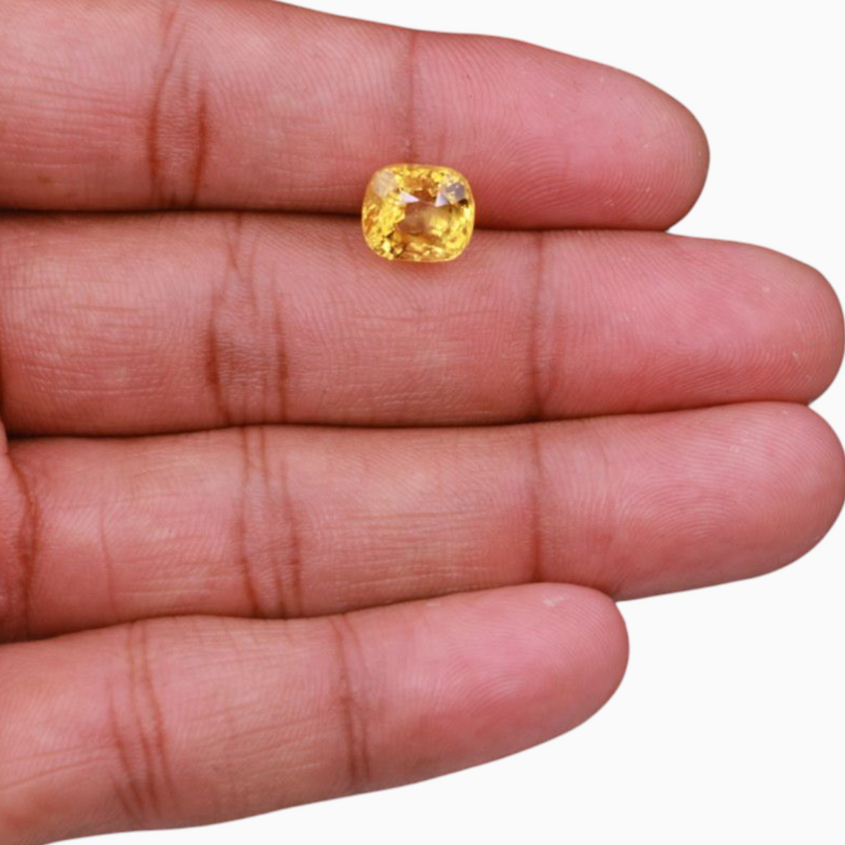 Natural Yellow Sapphire 6.05 Carats in Cushion Shape & 9.59x8.35x7.21mm Size from Sri lanka