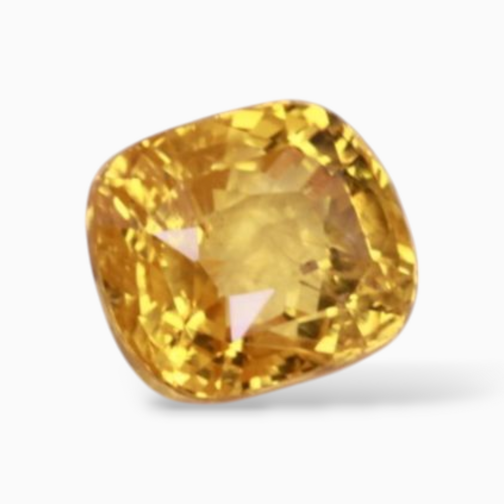 Natural Yellow Sapphire 6.05 Carats in Cushion Shape & 9.59x8.35x7.21mm Size from Sri lanka