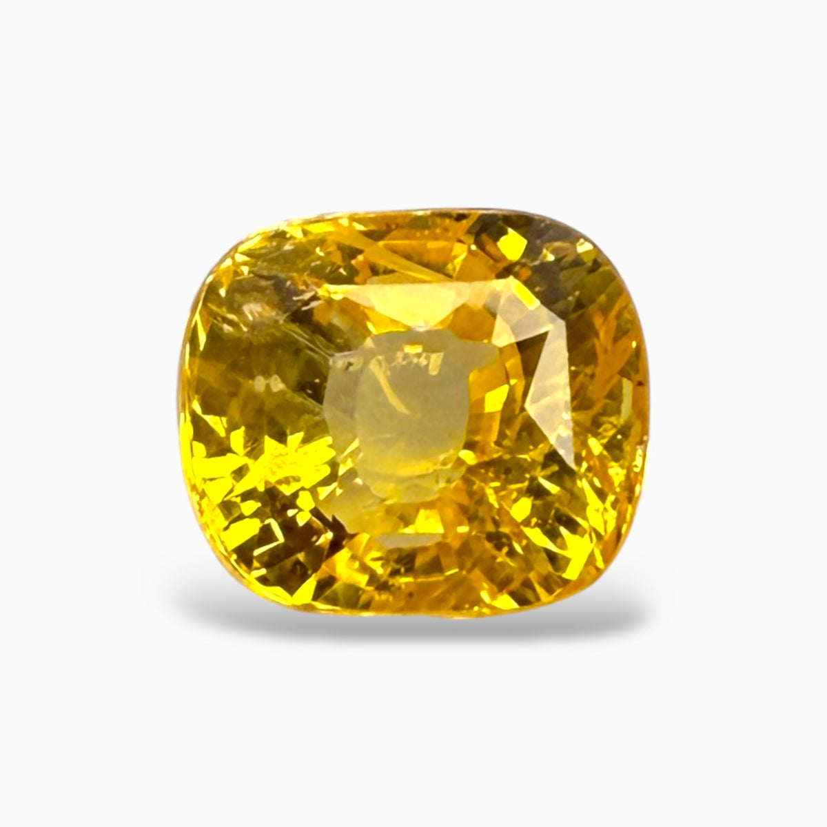 Natural Yellow Sapphire Cushion Cut 6.05 Carats 9.59 x 8.35 x 7.21 mm No Heat Srilanka