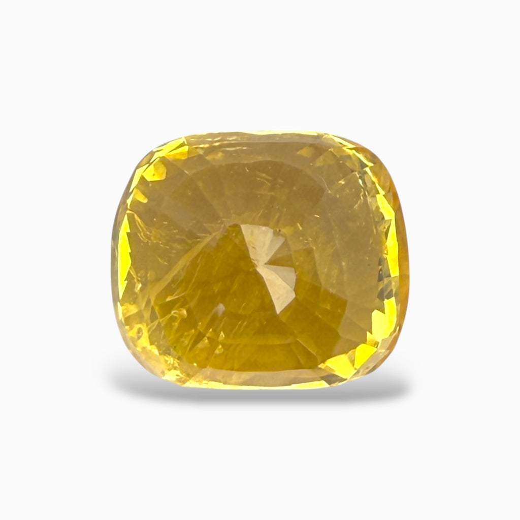 Natural Yellow Sapphire Cushion Cut 6.05 Carats 9.59 x 8.35 x 7.21 mm No Heat Srilanka