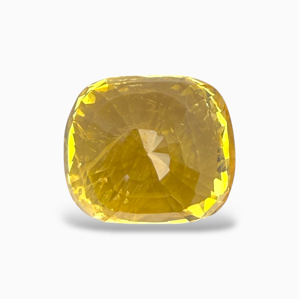 Natural Yellow Sapphire Cushion Cut 6.05 Carats 9.59 x 8.35 x 7.21 mm No Heat Srilanka