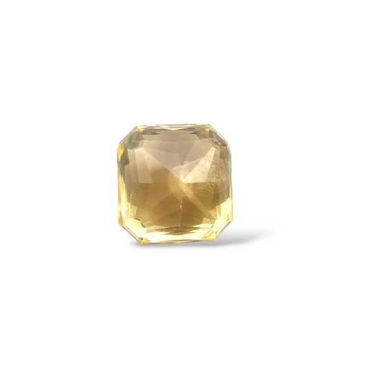 Natural Yellow Sapphire Gemstone 5.61 Carats Emerald Cut Shape 8.8x9.1 mm