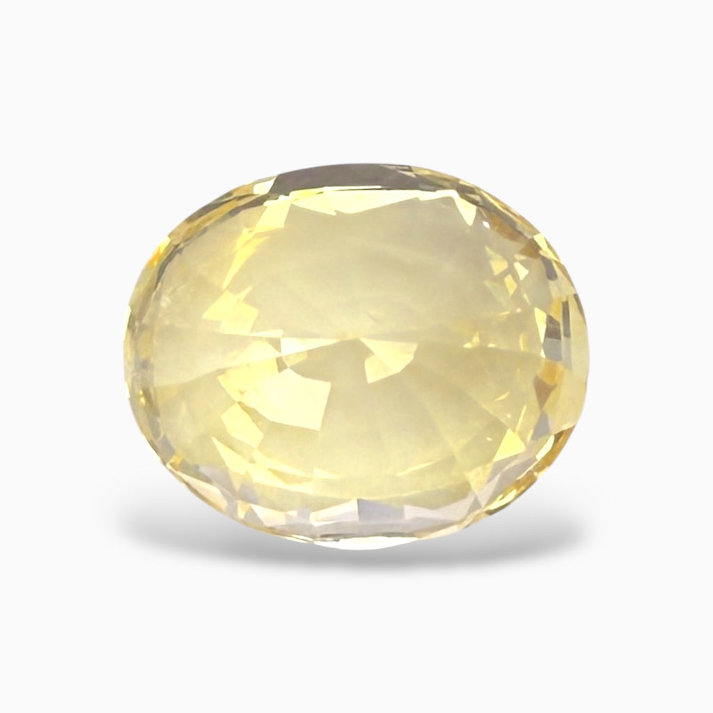 Natural Yellow Sapphire Oval Cut 5.55 Carats 11.20 x 9.32 x 6.02 mm No Heat Srilanka