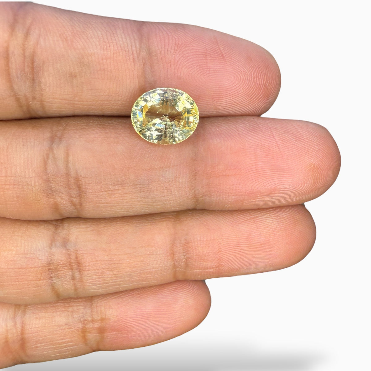 Natural Yellow Sapphire Oval Cut 5.55 Carats 11.20 x 9.32 x 6.02 mm No Heat Srilanka