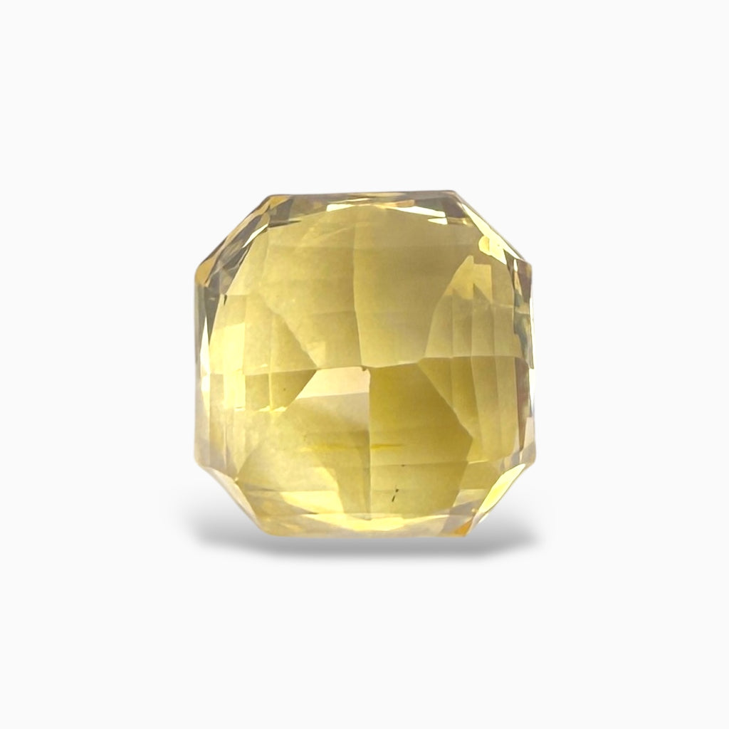 Natural Yellow Sapphire Radiant Cut 6.19 Carats 9.38 x 9.22 x 6.75 mm No Heat Srilanka