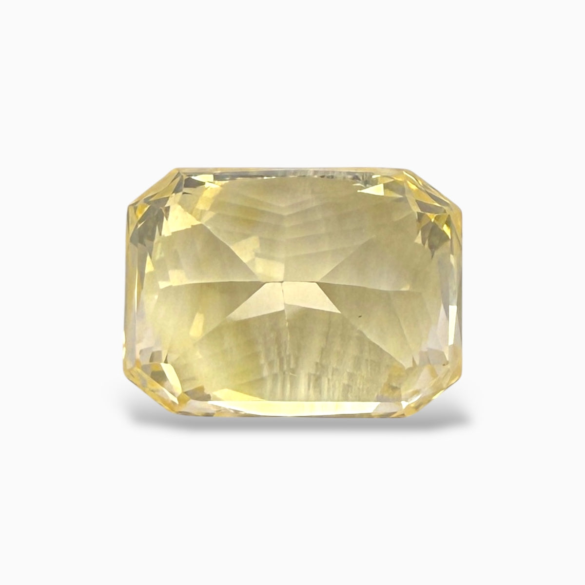 Natural Yellow Sapphire Radiant Cut 8.29 Carats IDL certified No Heat From Ceylon Srilanka