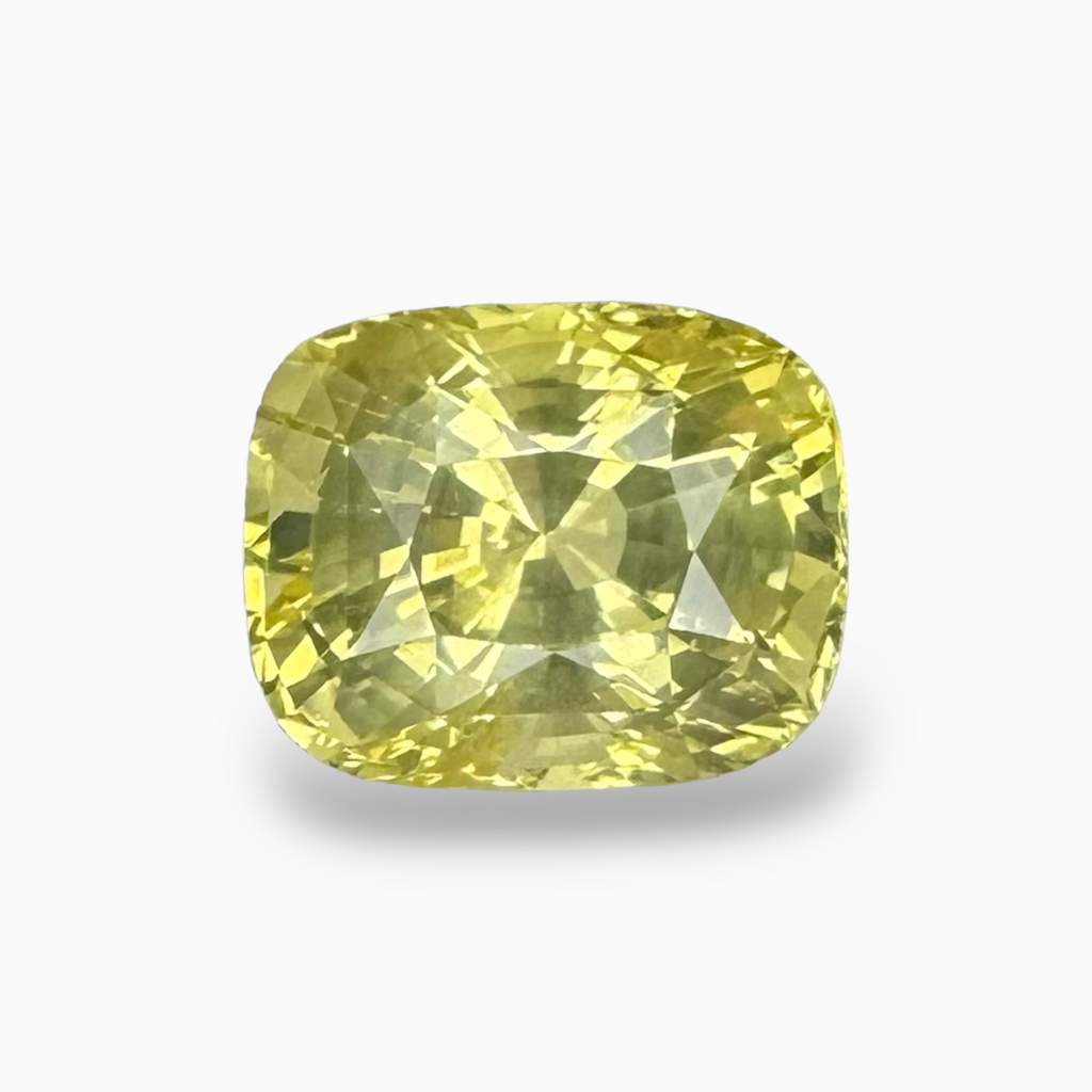 Natural Yellow Sapphire Stone 10.16 Carats in Cushion Shape