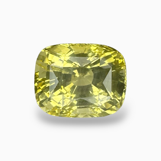 Natural Yellow Sapphire Stone 10.16 Carats in Cushion Shape