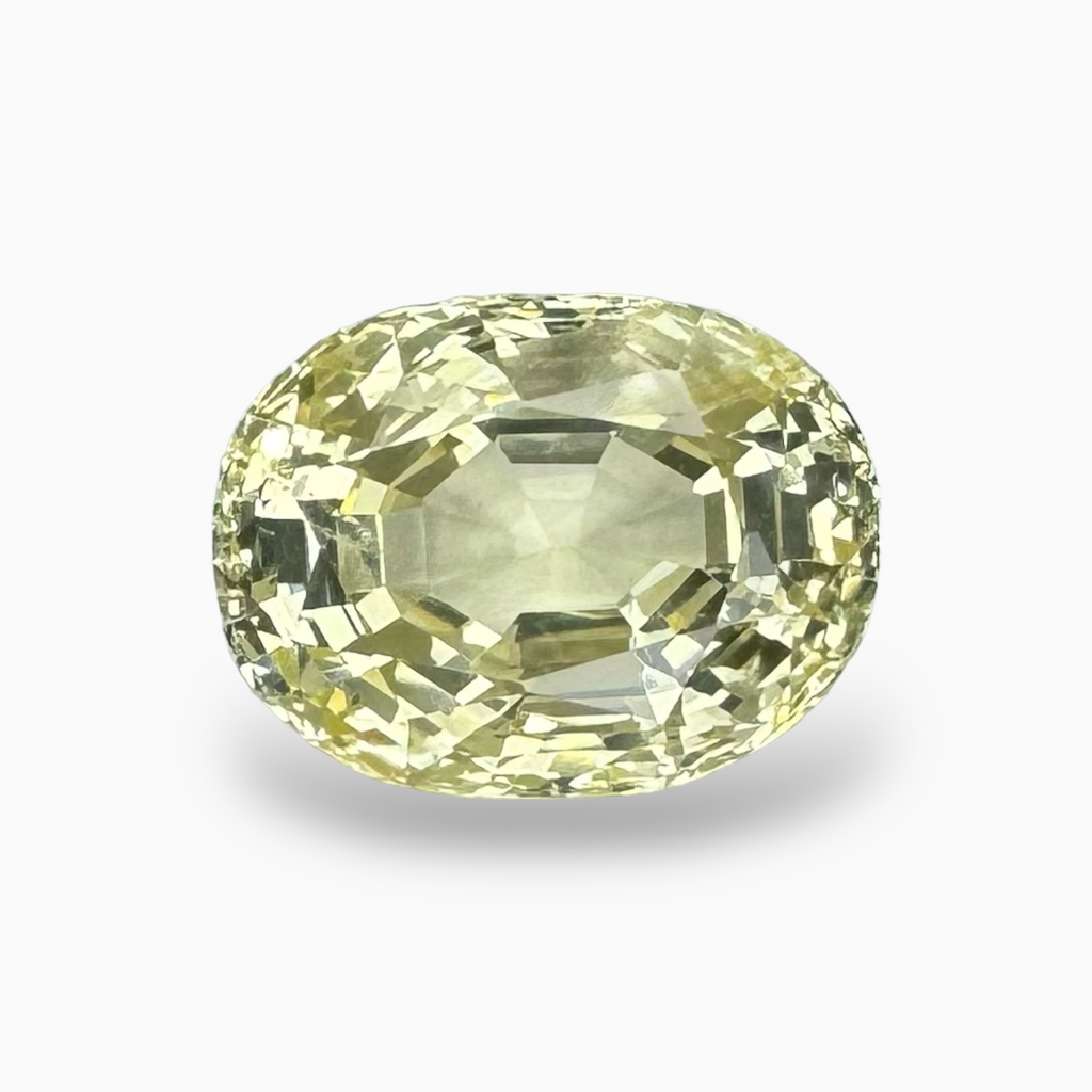 Natural Yellow Sapphire Stone 10.33 Carats in Oval Shape