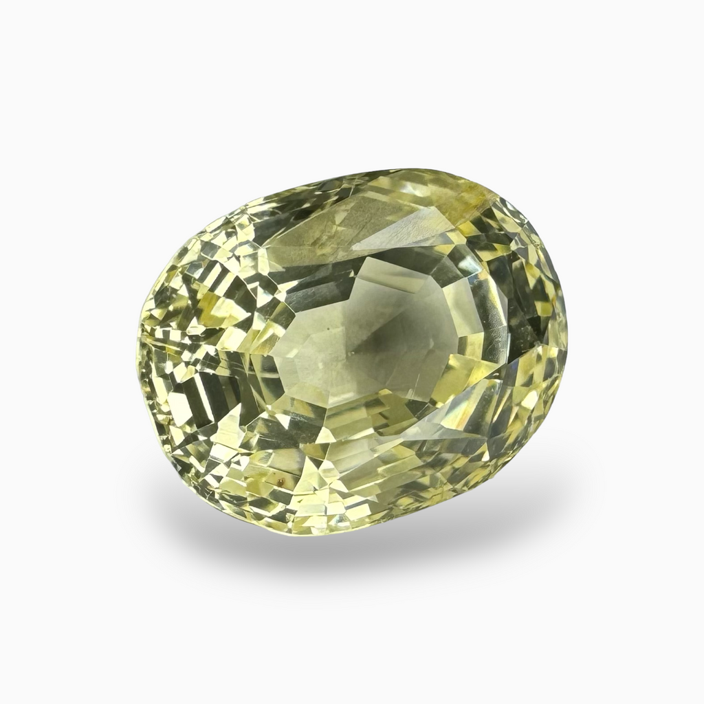 Natural Yellow Sapphire Stone 10.33 Carats in Oval Shape
