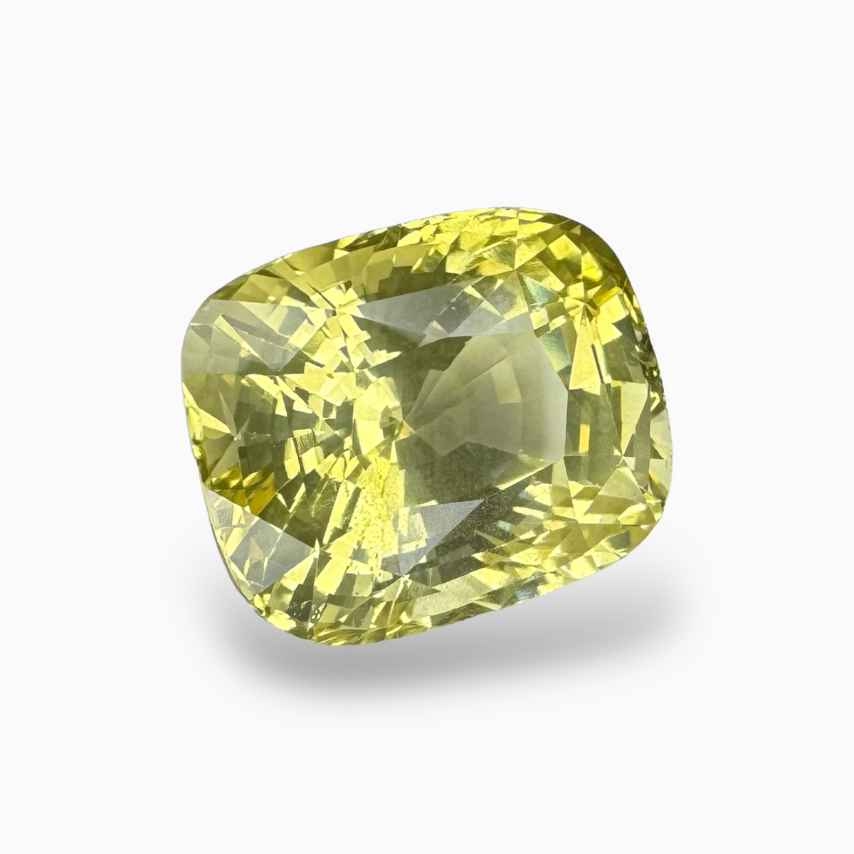 Natural Yellow Sapphire Stone 10.16 Carats in Cushion Shape