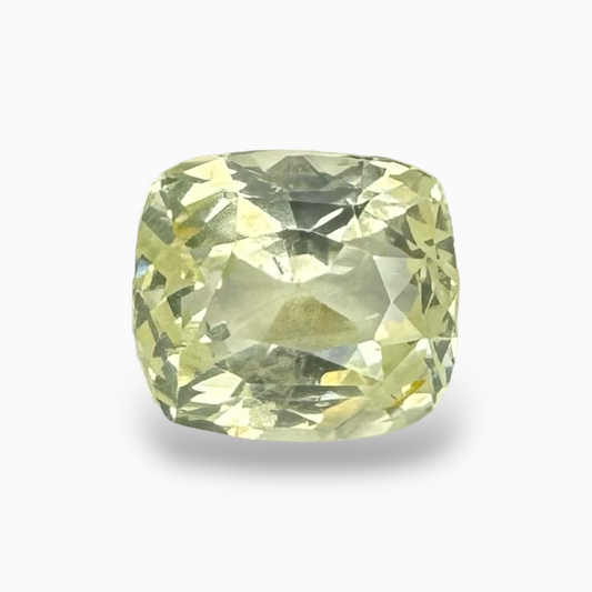 Natural Yellow Sapphire Stone 3.69 Carats Cushion Cut from Srilanka