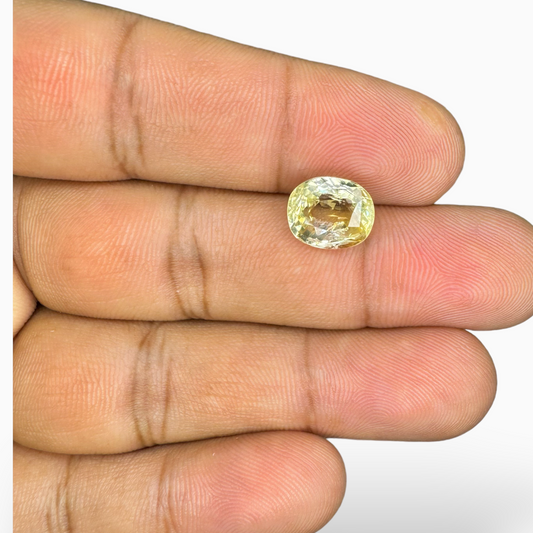 Natural Yellow Sapphire Stone 4.29 Carats from Srilanka