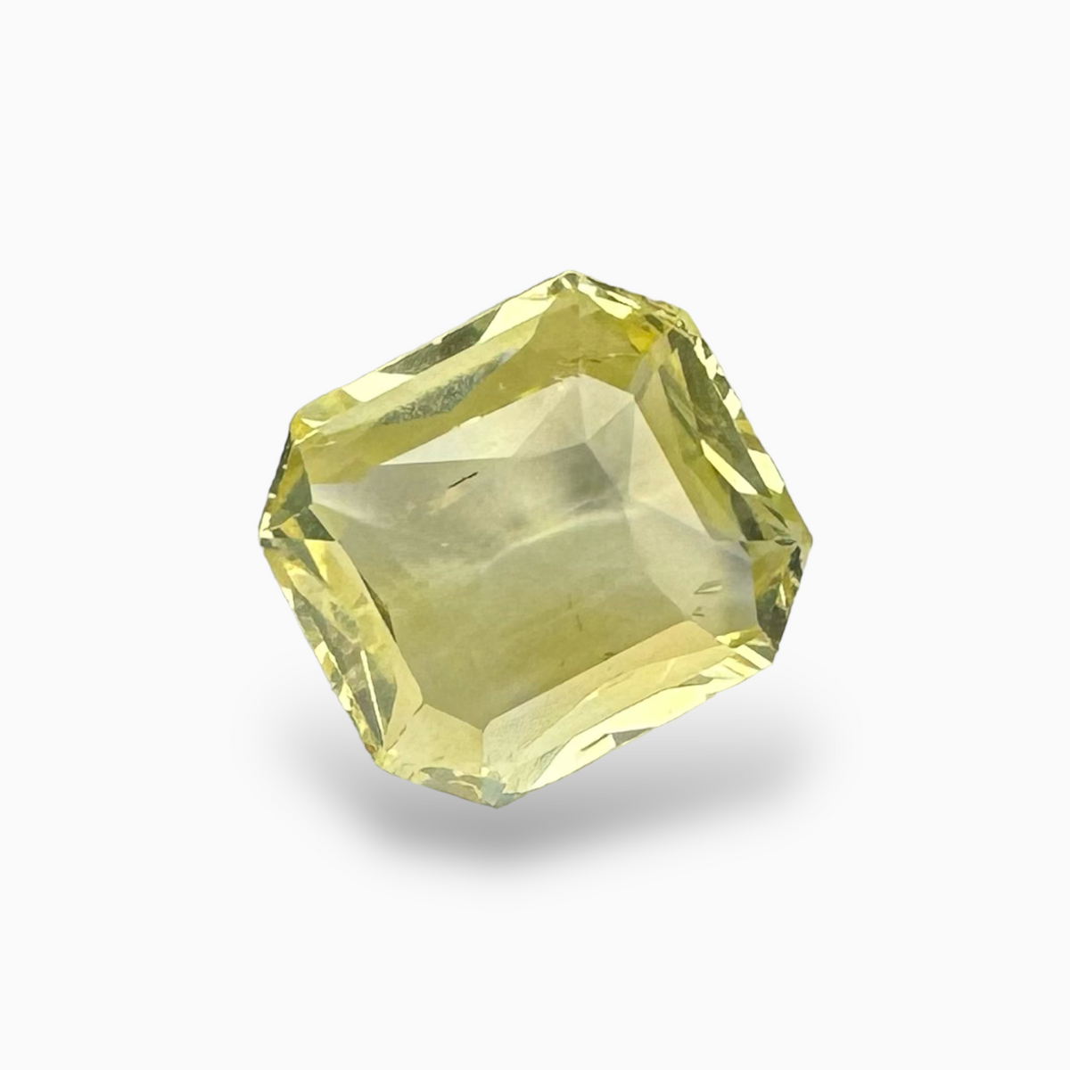 Natural Yellow Sapphire Stone 4.77 Carats Emerald Cut from Srilanka
