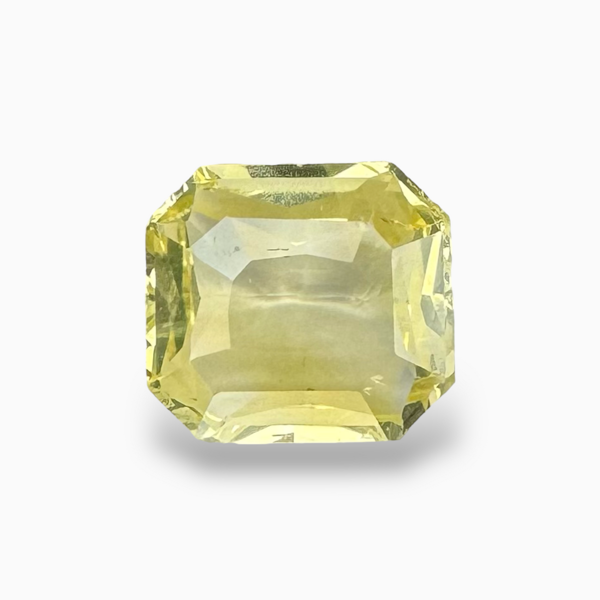 Natural Yellow Sapphire Stone 4.77 Carats Emerald Cut from Srilanka