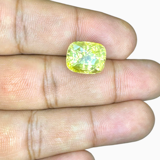 Natural Yellow Sapphire Stone 10.16 Carats in Cushion Shape