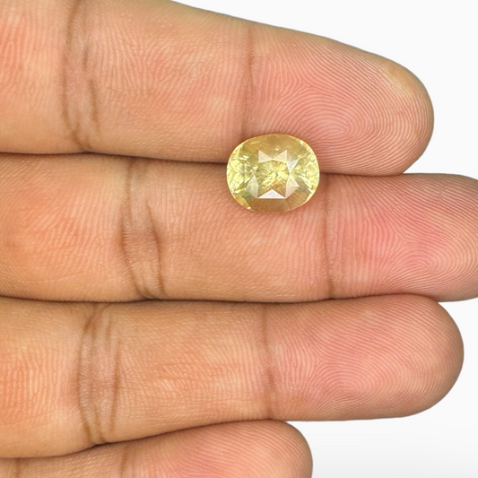 Natural Yellow Sapphire Stone 5.17 Carats  Oval Cut from Srilanka