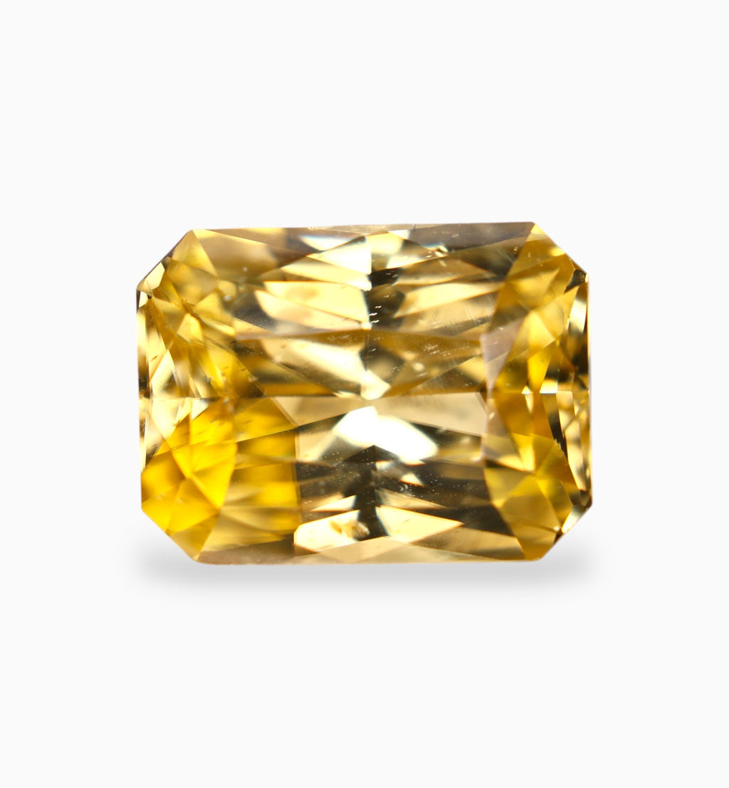 Natural Yellow Zircon Emerald Cut Shape 7.82 Carats 11.98x8.97x6.25mm Size