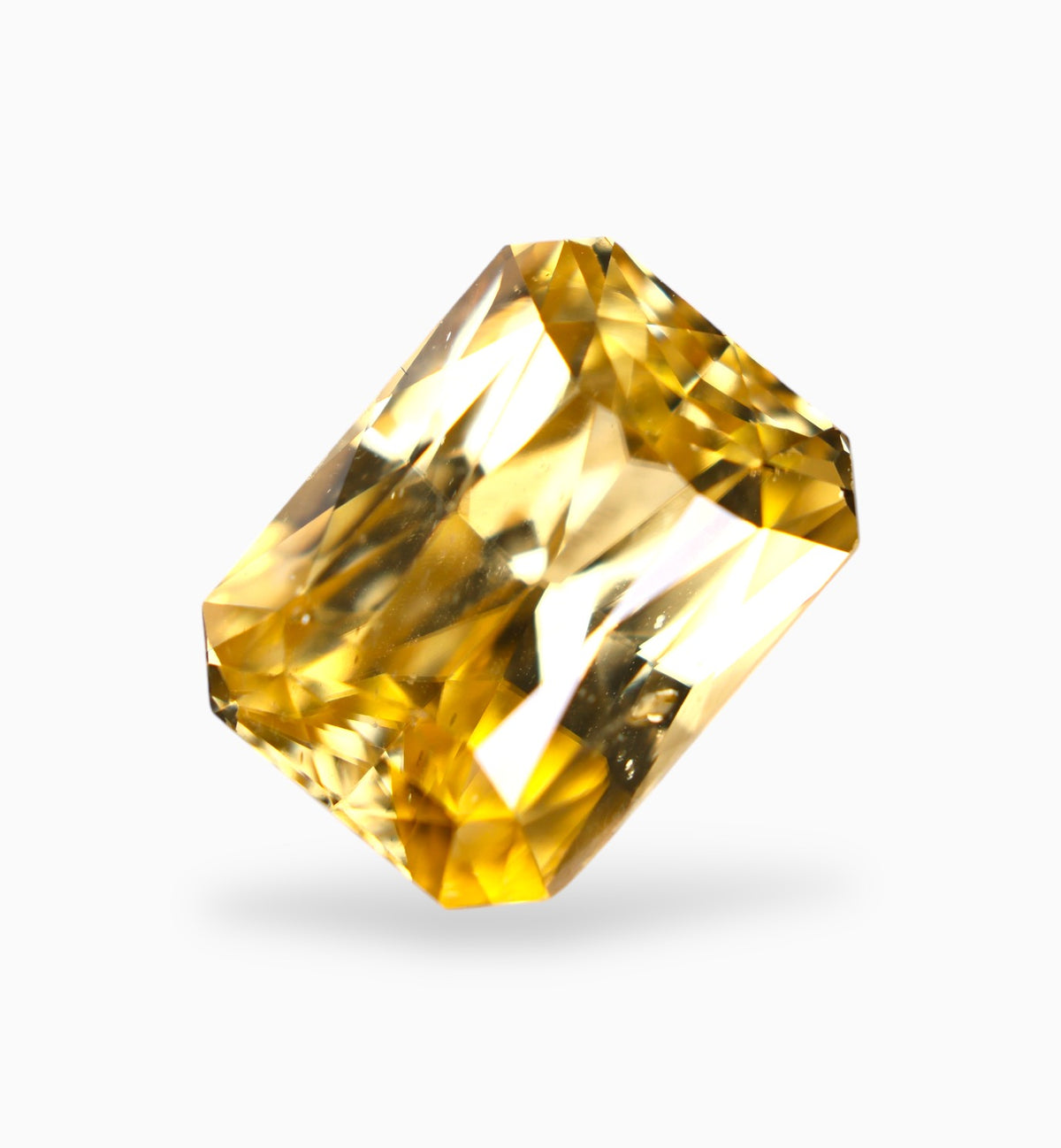 Natural Yellow Zircon Emerald Cut Shape 7.82 Carats 11.98x8.97x6.25mm Size